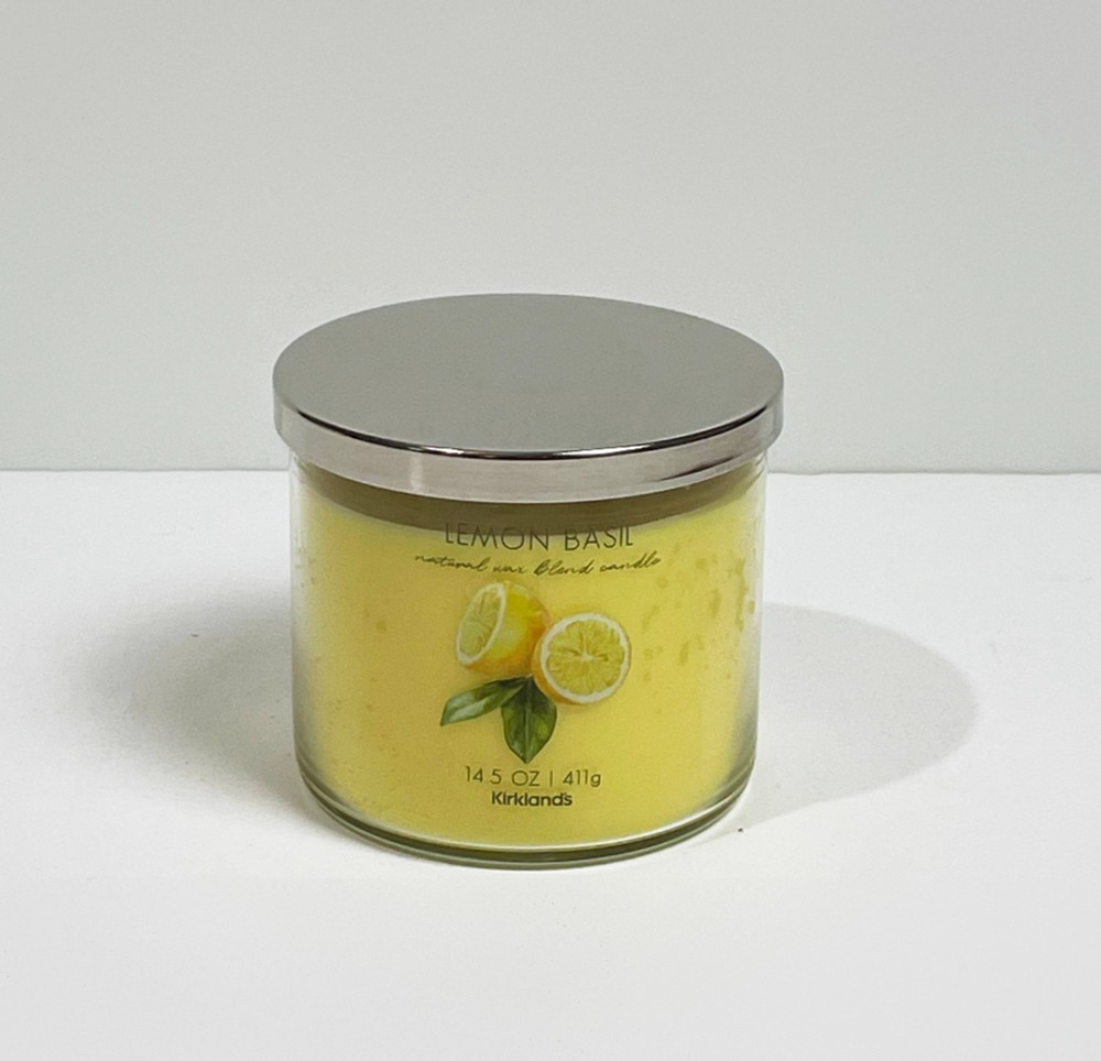 Kirkland's Lemon Basil 3 Wick Candle 14.5 oz